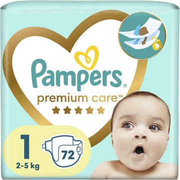 Pampers Premium Care plenky vel. 1, 2-5 kg, 72 ks