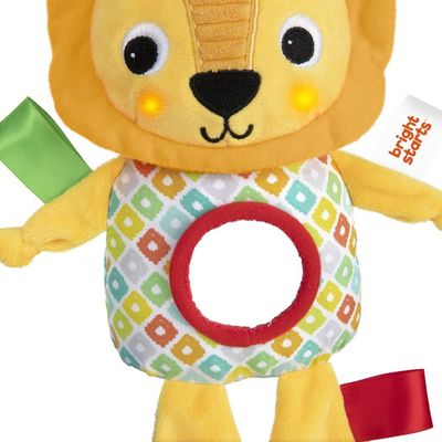 Bright Starts Hračka s melodií na C kroužku lev Huggin' Lights ™0m+