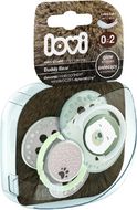 LOVI Dudlík s mini štítkem silikonový dynamický Buddy Bear 0-2m 2 ks