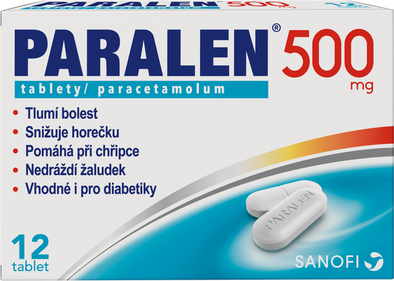 Paralen 500mg, 12 tablet