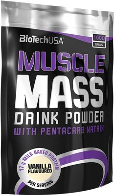 BioTech USA Muscle Mass Jahoda 1000 g