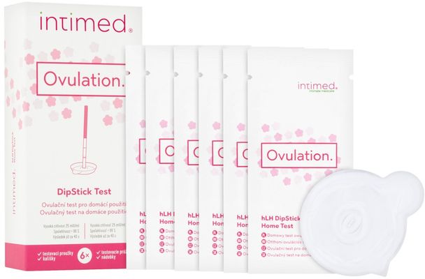 IntiMed Ovulation hLH dipStick ovulační test pro domácí použití s kalíšky 6 ks
