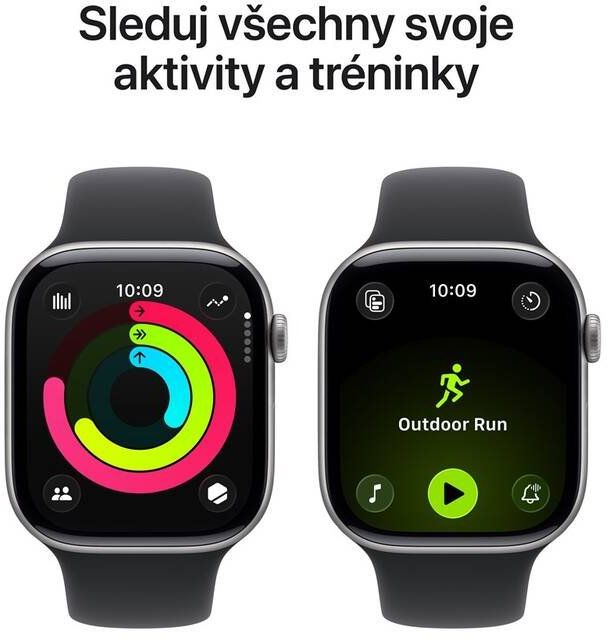 Apple Watch 11 GPS + Cellular 46mm Vesmírně šedý hliník s černým sportovním řemínkem- M/L