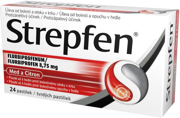 Strepfen Pastilky Med a citron 8.75mg 24 pastilek