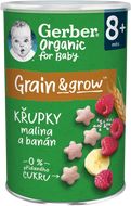 Gerber Organic křupky s malinami a banánem 35 g