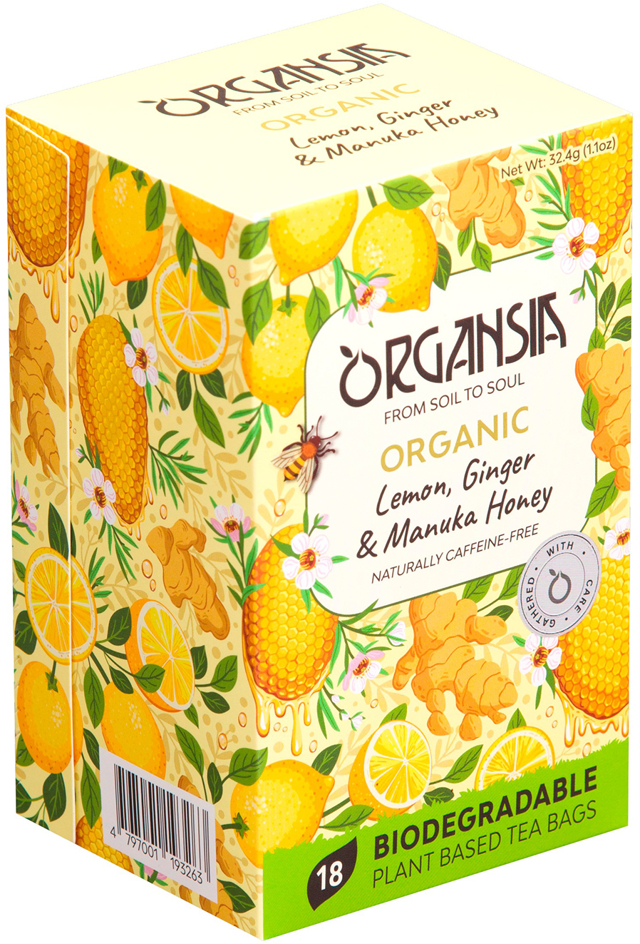 Basilur ORGANSIA BIO Lemon Ginger & Manuka Honey 18 x 1.8 g