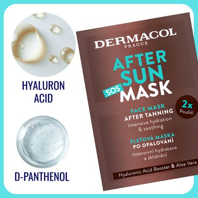 Dermacol AFTER SUN Pleťová maska po opalování 2 x 8 ml