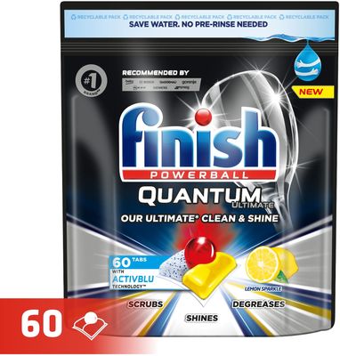 Finish Quantum Ultimate Lemon Sparkle Kapsle do myčky nádobí 60 ks