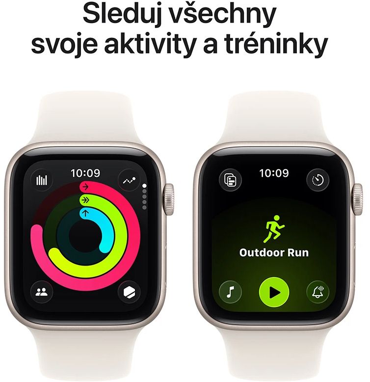 Apple Watch SE 3 GPS 40mm Hliníkové pouzdro Starlight se sportovním řemínkem Starlight - S/M