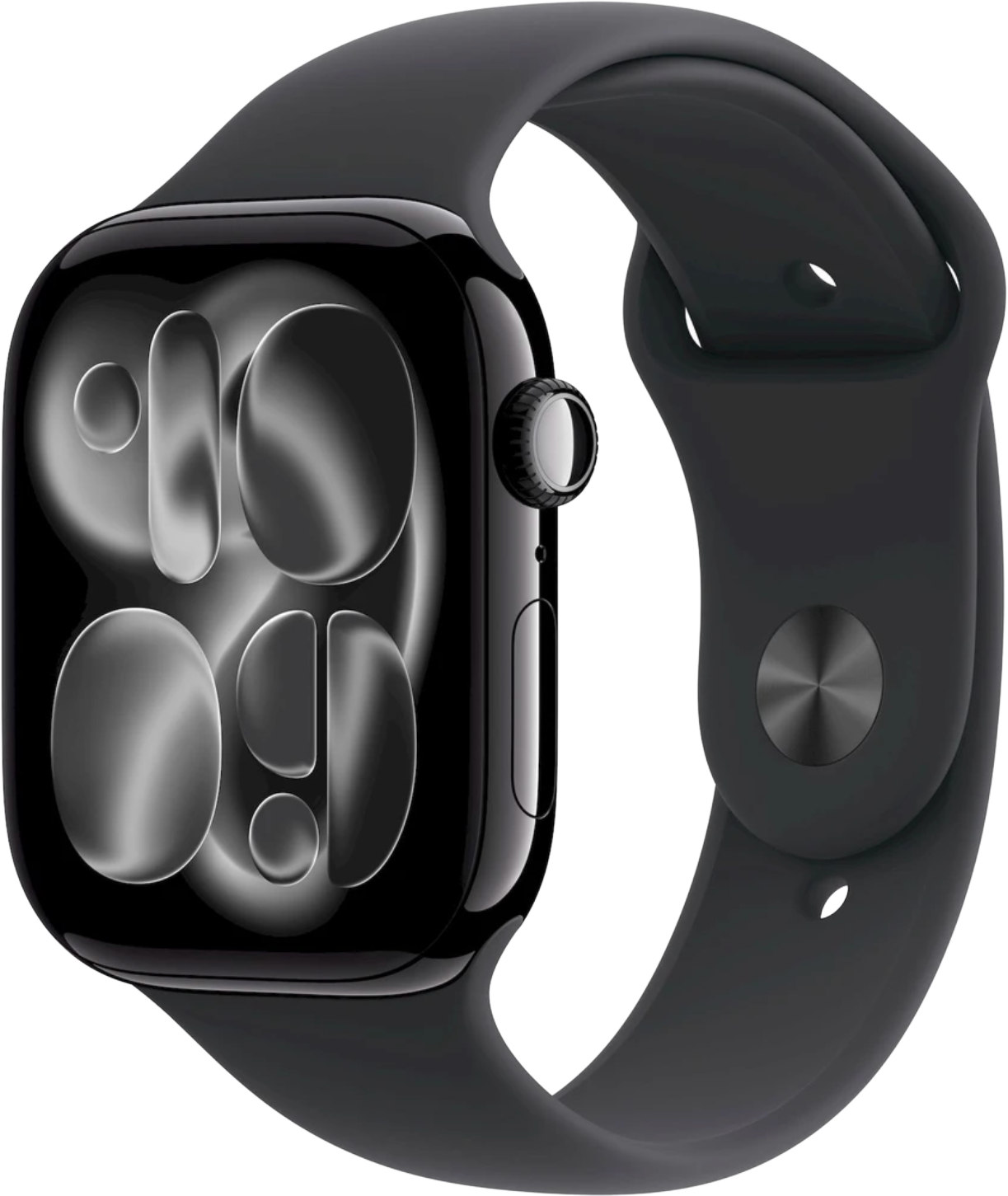 Apple Watch 11 GPS + Cellular 42mm klavírně černý hliník - černý sportovní řemínek - M/L