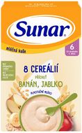 Sunar mléčná kaše s 8 cereáliemi banán, jablko 210 g