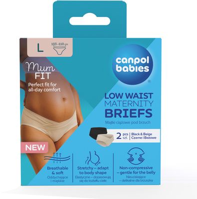 Canpol babies Těhotenské kalhotky s nízkým pasem MumFIT L 2 ks