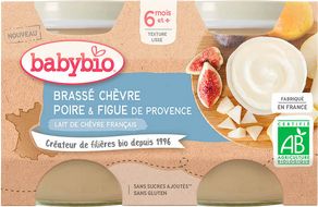 Babybio Brassé z kozího mléka hruška fík 2 x 130 g
