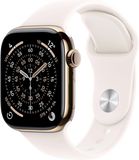 Apple Watch 11 GPS + Cellular 46mm Zlatý titan se světle ruměným sportovním řemínkem - S/M