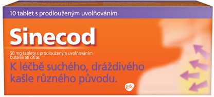 Sinecod 50mg, tablety proti suchému kašli 10 tablet