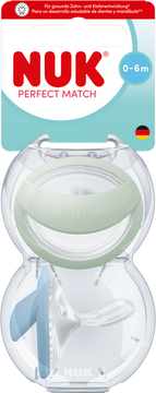 Nuk Dudlík Perfect Match GREEN/BLUE 0-6m BOX 2 ks