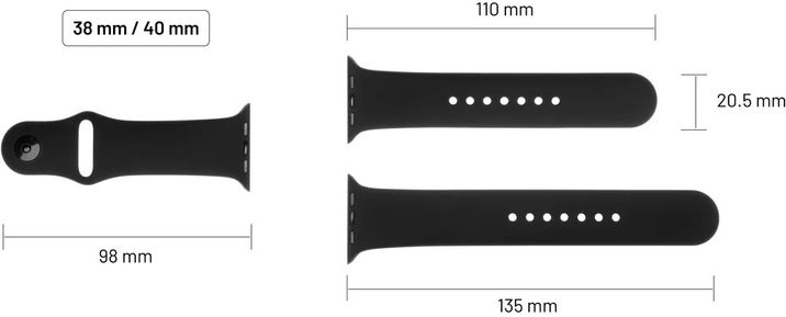 Fixed Silicone Strap pro Apple Watch 38/40/41mm - Set silikonových řemínků - tyrkysový