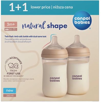 Canpol babies Set lahví Natural Shape 2 x 260 ml