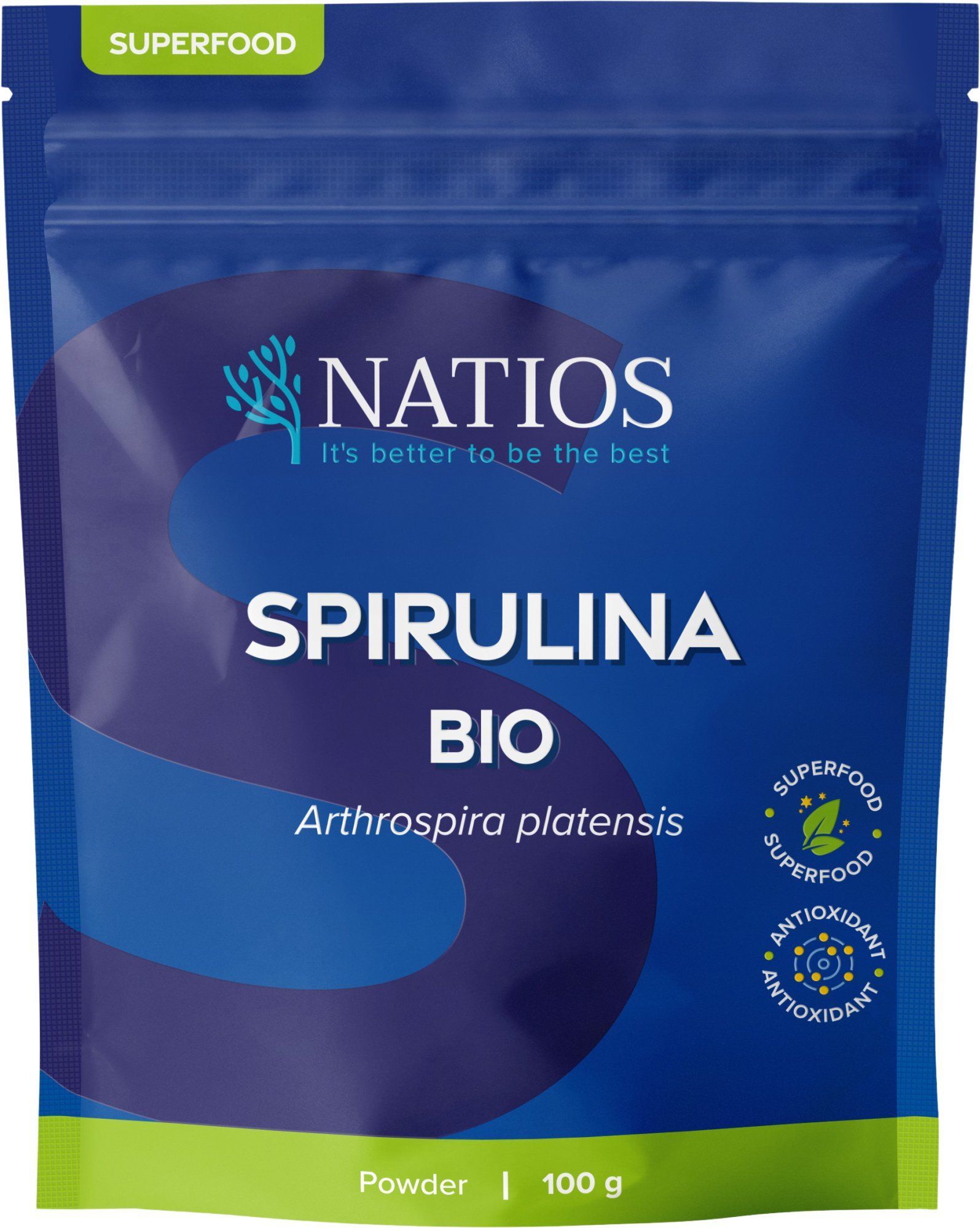Natios Spirulina BIO prášek 100 g