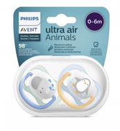 Philips Avent Šidítko Ultra air Zvířátko 0-6m chlapec 2 ks