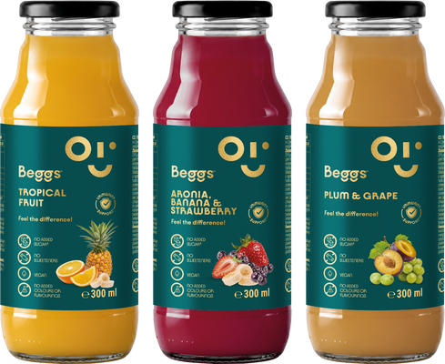 Beggs Nápoj aronie, jablko, banán & jahoda 300 ml