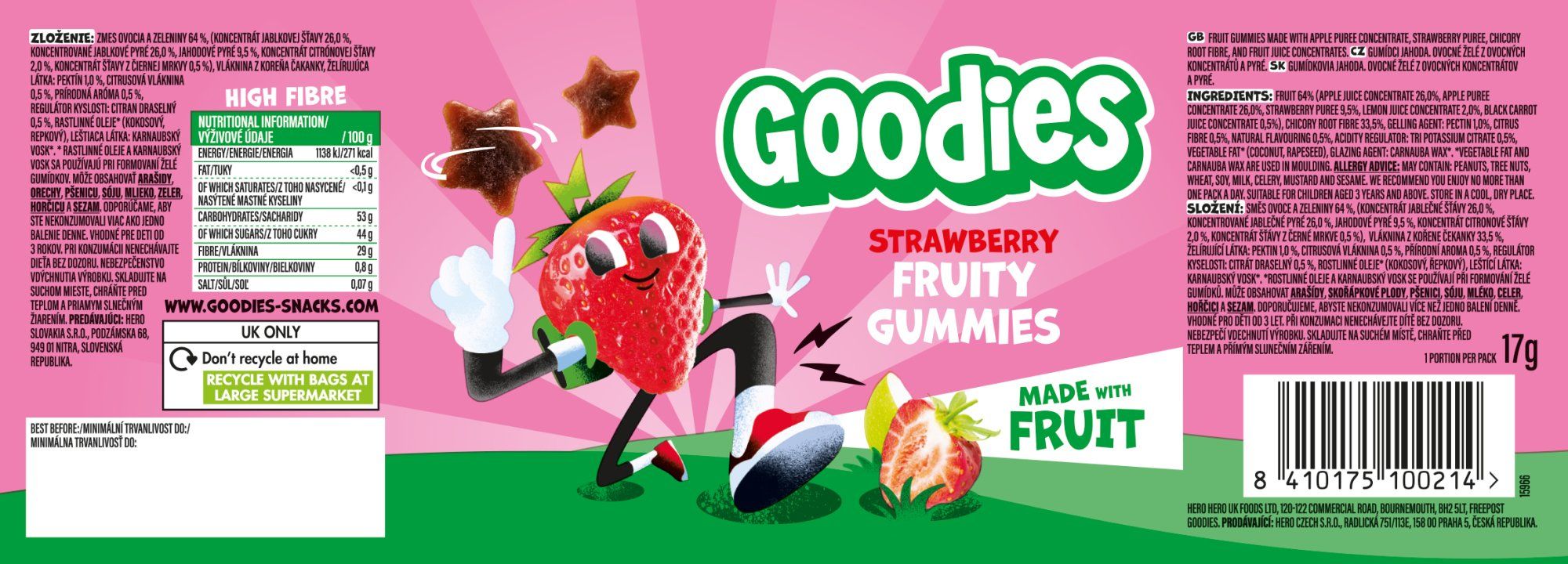 Goodies Jahodoví gumídci 17 g