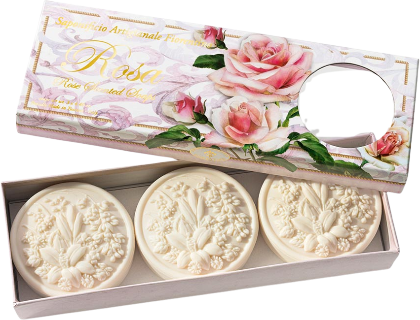 SAF Fiorentino Tuhé mýdlo, Růže 3 x 125 g