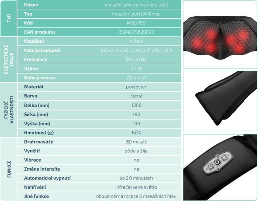 VitalPeak Masážní límec MSG150