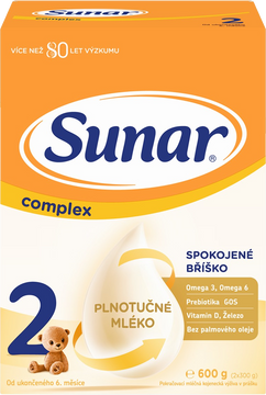 Sunar Complex 2 pokračovací kojenecké mléko 600 g