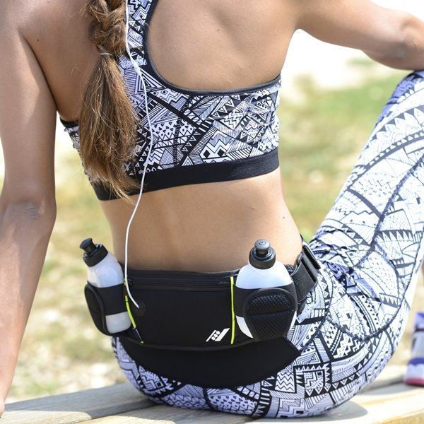 Rucanor Bottle belt 2 opasek a lahve na sport, Barva: černá 2 x 175 ml
