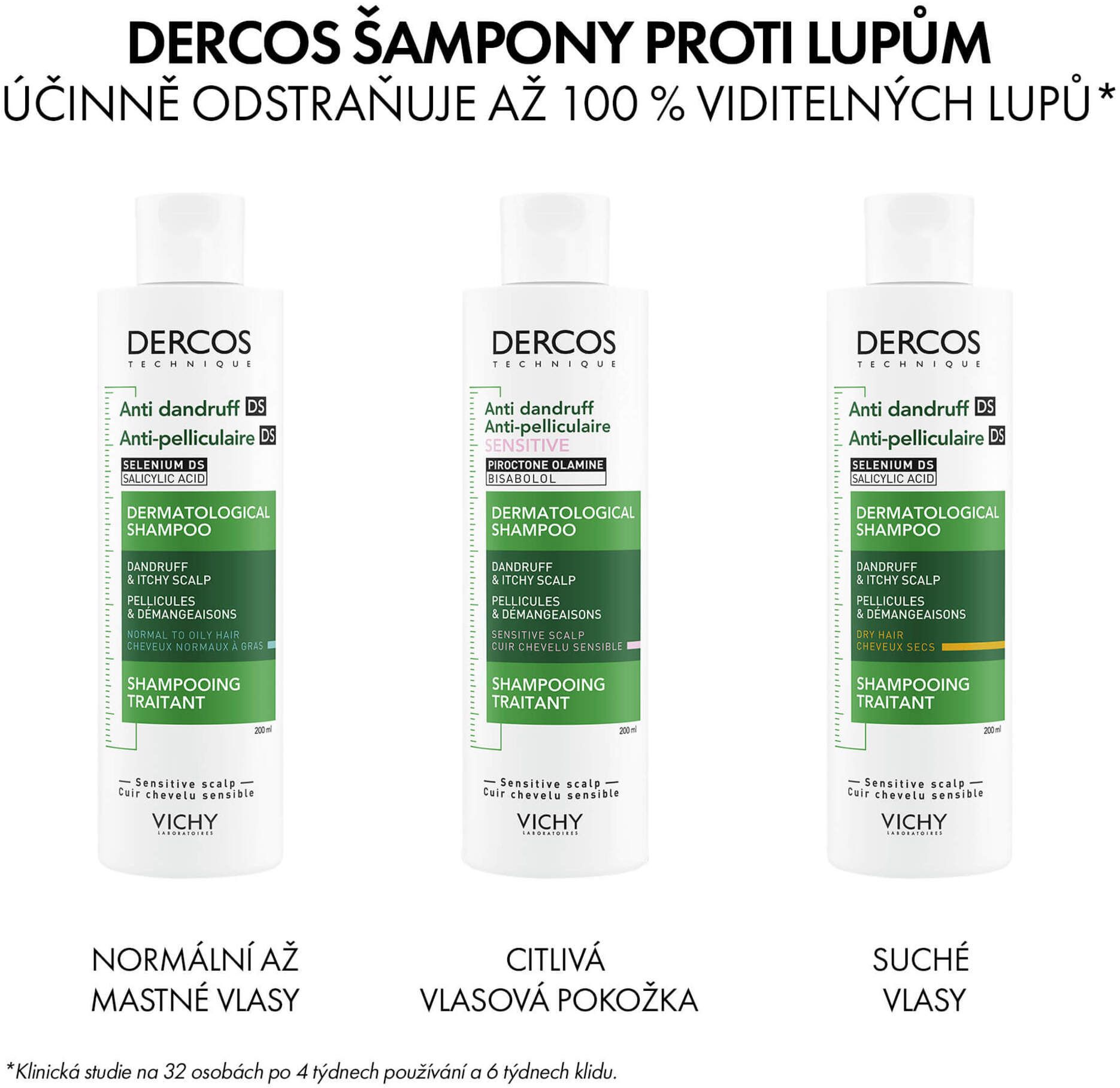 Vichy Dercos šampon proti lupům na suché vlasy 200 ml