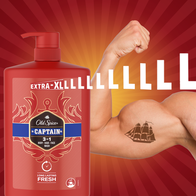 Old Spice Captain Sprchový gel a šampon pro muže s tóny santalového dřeva a citrusů 1000 ml
