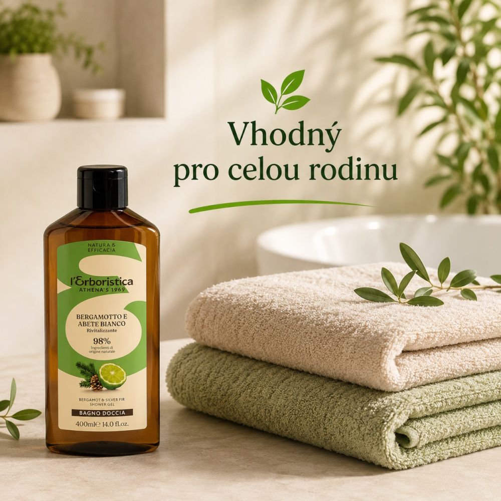 Erboristica Přírodní sprchový gel Bergamot & Bílá jedle – hydratace a voňavá pěna 400 ml