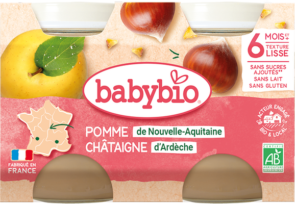Babybio jablko s kaštanovým pyré 2 x 130 g