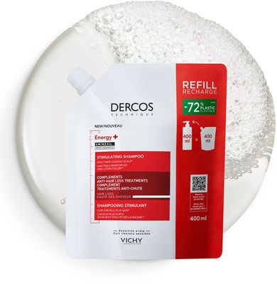 Vichy DERCOS Energy+ Stimulační šampón proti vypadávání vlasů - náhradní náplň 400 ml