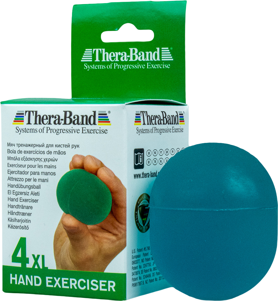 Theraband Hand Exerciser XL - posilovač rukou gelové vajíčko, zelené - středně měkké