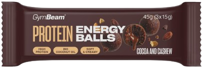 GymBeam Protein energy balls cocoa and cashew 45 g