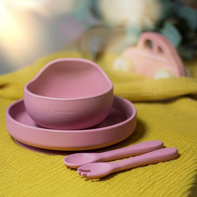 Petite&Mars Miska silikonová s přísavkou TAKE&MATCH Dusty Rose 6m+ 350 ml