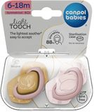 Canpol babies Dudlík silikonový symetrický Light touch GOLD 6-18m růžový 2 ks