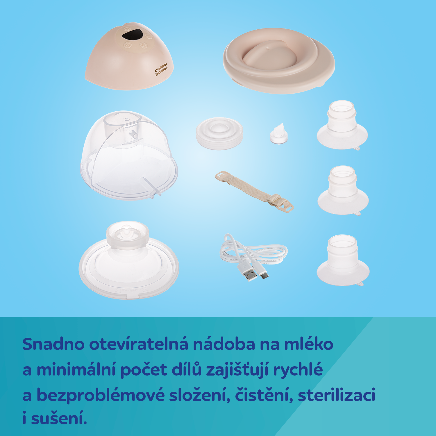 Canpol babies Elektrická odsávačka mateřského mléka do podprsenky Hands-Free 2.0 150 ml