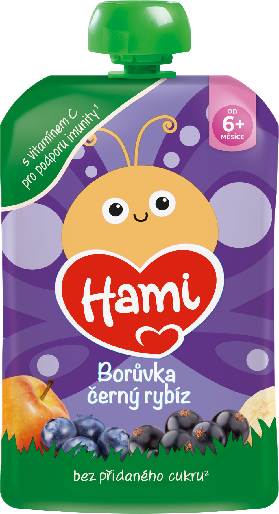 Hami Příkrm kapsička Jablko, banán, černý rybíz a borůvky 100 g