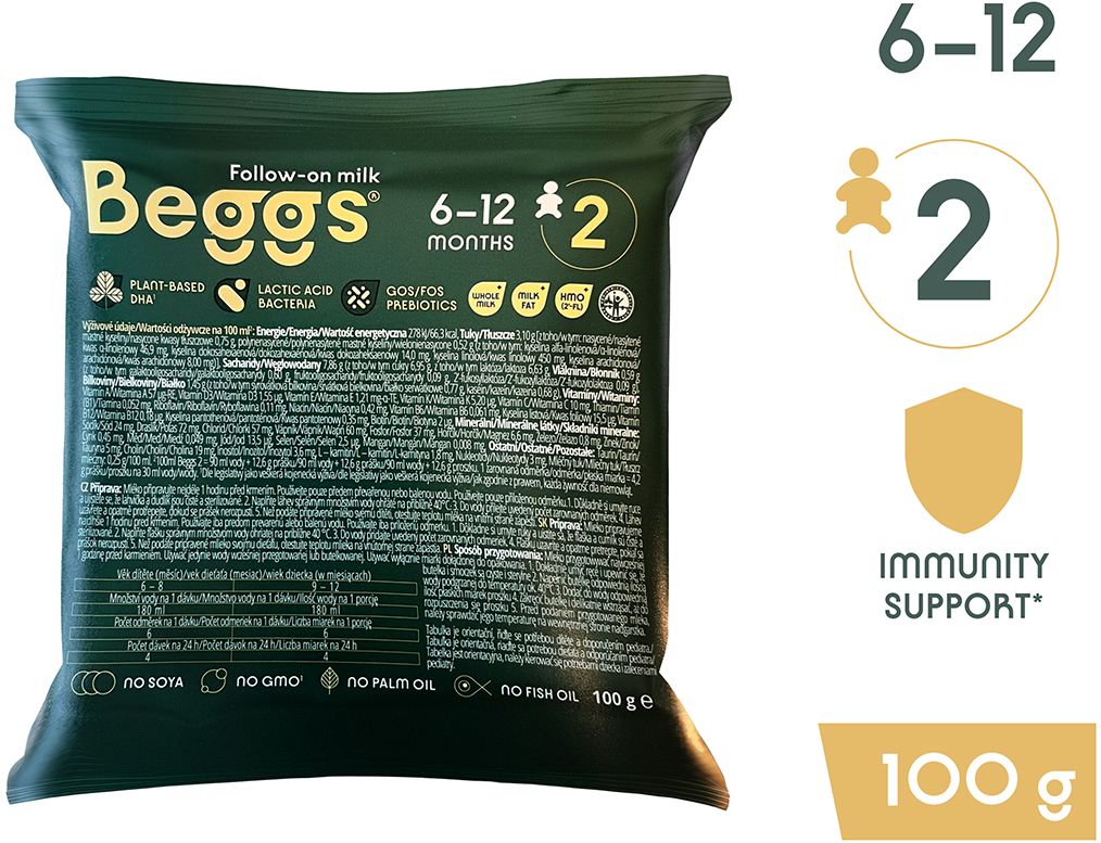 Beggs Pokračovací mléko 2, 100 g