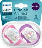 Philips Avent Šidítko Ultra air Zvířátko 6-18m dívka 2 ks