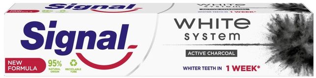 Signal White System Charcoal zubní pasta 75 ml