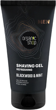 Organic Shop Osvěžující gel na holení Blackwood a máta 150 ml