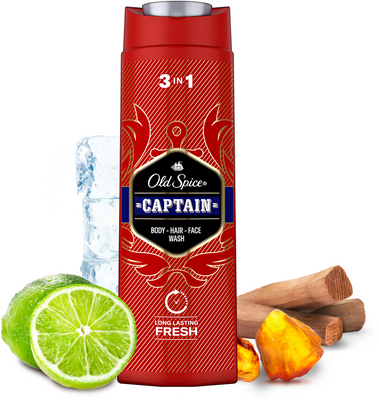 Old Spice Sprchový gel a šampon Captain s tóny santalového dřeva a citrusů 400 ml
