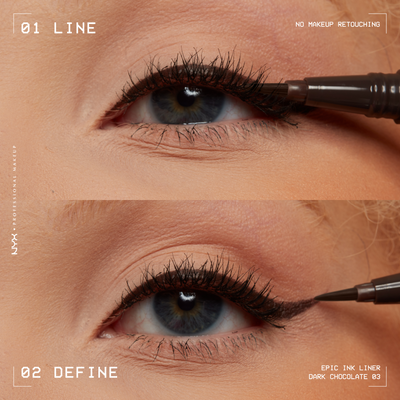NYX Professional Makeup Epic Ink Liner, voděodolné oční linky - Dark Chocolate
