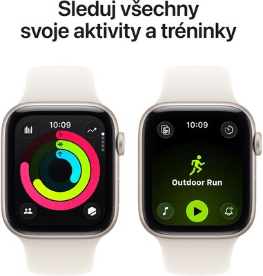 Apple Watch SE 3 44mm Hvězdně bílý hliník s hvězdně bílým sportovním řemínkem S/M