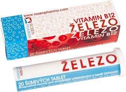 Rosen Železo + B12 20 šumivých tablet