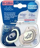 Canpol babies Set symetrických silikonových dudlíků Light touch 6-18m Sleepy Koala, modrý 2 ks